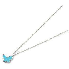Collana Farfalla Sweet Alhambra Van Cleef & Arpels K18WG Turchese Blu