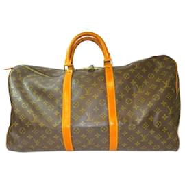 Louis Vuitton-Louis Vuitton Monogram Keepall 55 Bag M41424-Brown