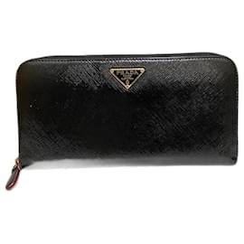 Prada-Prada Saffiano Leather Long Wallet 1ML506-Black