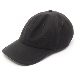 Burberry Cotton Cap Hat Black Unisex Black