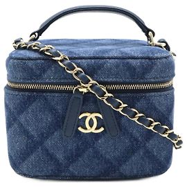 Chanel Denim Matelasse Chain Vanity Bag AS3171 Blue