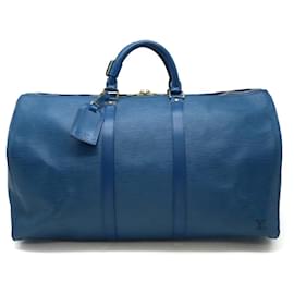 Louis Vuitton-Louis Vuitton Epi Leather Keepall 50 Boston Bag M42965-Blue