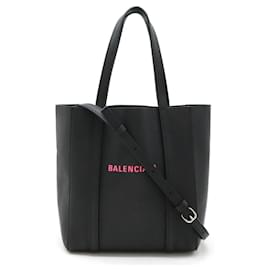 Balenciaga-Balenciaga Everyday Leather Tote XXS 2WAY Bag-Black
