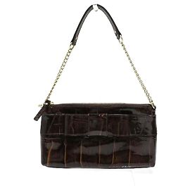 Kate Spade Patent Leather Handbag Clutch Brown