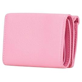 Balenciaga-Balenciaga Leather Paper Mini Wallet-Pink