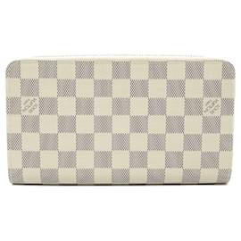 Louis Vuitton-Louis Vuitton Damier Azur Leather Zippy Organizer Wallet-White
