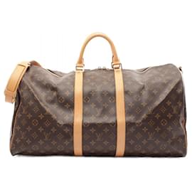Louis Vuitton-Louis Vuitton Keepall Bandouliere 55 Boston Bag M41414-Brown