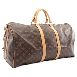 Louis Vuitton-Louis Vuitton Keepall Bandouliere 55 Boston Bag M41414-Brown