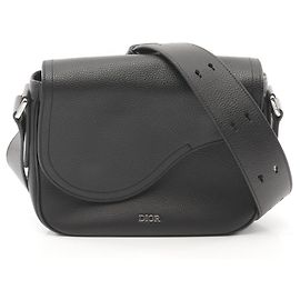 Dior Leather Saddle Messenger Bag Black Black