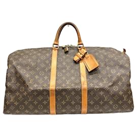 Louis Vuitton-Louis Vuitton Monogram Keepall 55 Bag M41424-Brown