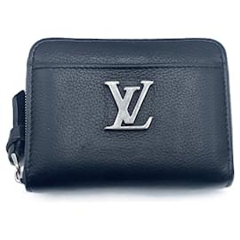 Louis Vuitton-Louis Vuitton Lockme Zippy Coin Purse Black-Black