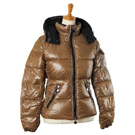 Moncler BADIA Logo Patch Down Jacket Brown