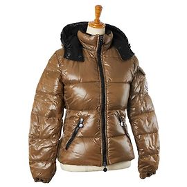 Giacca imbottita Moncler BADIA con patch logo Marrone