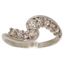 Autre Marque-Platinum Diamond Ring Pt900 0.53ct-Other