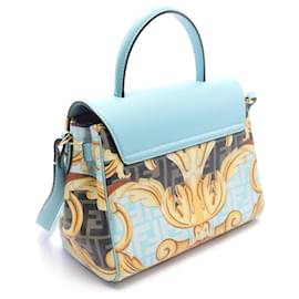 Versace-Versace La Medusa Leather Handbag-Blue