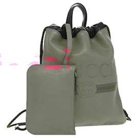 Gucci-GUCCI Backpack Leather Pink 523586 Auth 95840-Pink