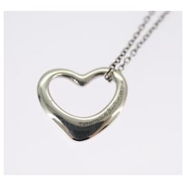 Autre Marque-TIFFANY&Co. Open Heart Necklace Ag925 Silver Auth kk393-Silvery