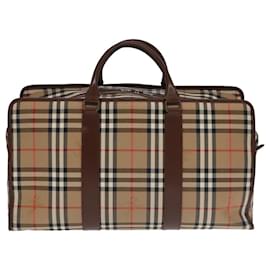 Autre Marque-Burberrys Nova Check Boston Bag Canvas 2way Beige Brown Auth ep6462-Brown,Beige