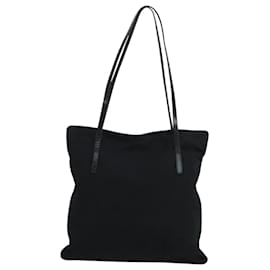 Fendi-FENDI Zucca Canvas Tote Bag Nylon Leather Black Silver Auth bs20292-Black,Silvery