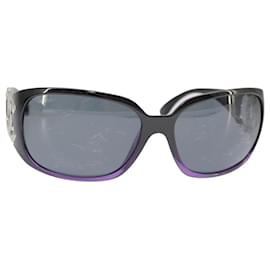 Chanel-CHANEL Sunglasses plastic Black CC Auth 101116-Black