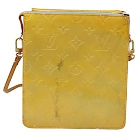 Louis Vuitton-LOUIS VUITTON Monogram Vernis Motto Accessory Pouch Gris M91030 LV Auth 100497-Grey