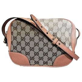 Gucci-Gucci GG Canvas Shoulder Bag-Pink,Beige