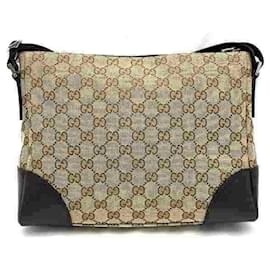 Gucci-Gucci GG Canvas Shoulder Bag-Brown