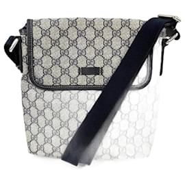 Gucci-Gucci GG Supreme Shoulder Bag-Navy blue
