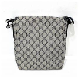 Gucci-Gucci GG Supreme Shoulder Bag-Navy blue