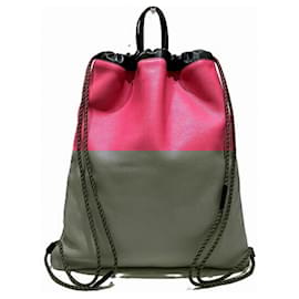 Gucci-Gucci Pink Leather Drawstring Backpack-Pink