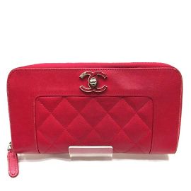Chanel Mademoiselle Round A80969 Long Wallet Red