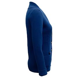 Chanel-Chanel Cobalt Blue Ribbed Cardigan Sweater-Blue