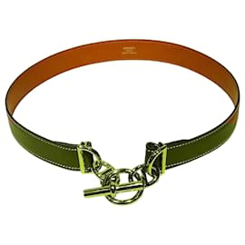 Hermès-Hermes Chaine d'Ancre Leather Belt-Brown