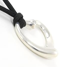 Tiffany & Co-Tiffany Heart Silver Cord Necklace with Diamond-Other