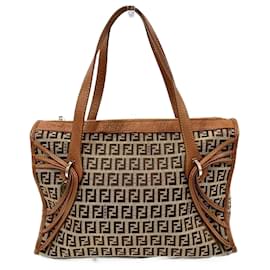 Fendi-Fendi Zucchino 8BL070 Handbag-Brown