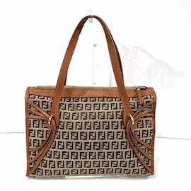 Fendi-Fendi Zucchino 8BL070 Handbag-Brown