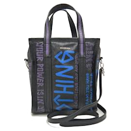 Balenciaga-Balenciaga Bazaar Shopper XS Leather Handbag-Black