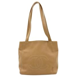Chanel-Sac tote en cuir Coco Mark de Chanel-Marron