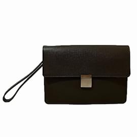 Louis Vuitton-Bolsa de Clutch Louis Vuitton Taiga Selenga M30788-Marrom,Castanho escuro