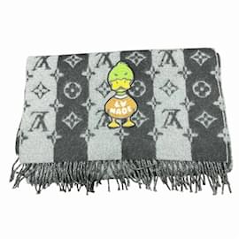 Louis Vuitton-Louis Vuitton Monogram NIGO Collaboration Stole-Brown,Black