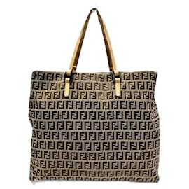 Fendi-Fendi Zucchino Tote Bag-Brown