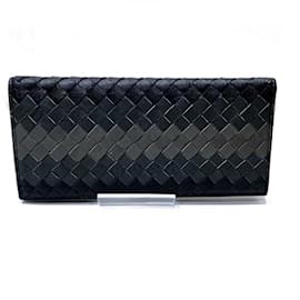 Bottega Veneta-Bottega Veneta Intrecciato Long Bill Wallet-Brown,Black