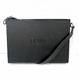 Fendi-Fendi 7VA523 Black Leather Messenger Bag-Black