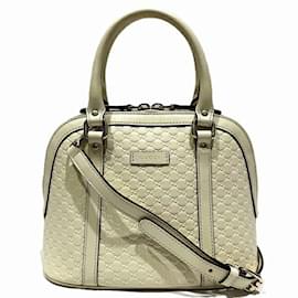 Gucci-Gucci Micro Shima Handbag-Cream