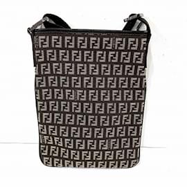 Fendi-Fendi Zucchino Shoulder Bag-Brown
