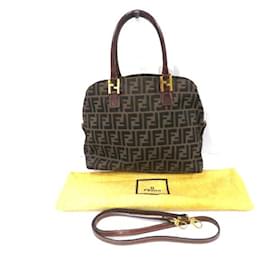 Fendi-Fendi Zucca 2-Way Handbag-Brown