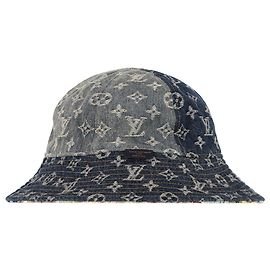 Louis Vuitton Monogram Tapestry Reversible Bucket Hat in Blue Denim Blue Light blue