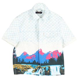 Camicia in denim a maniche corte Louis Vuitton Landscape in cotone multicolore Multicolore