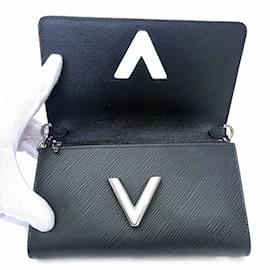 Louis Vuitton-Louis Vuitton Epi Portefeuille Twist Chain Wallet-Black