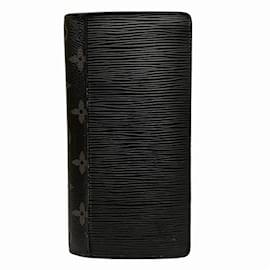 Louis Vuitton-Louis Vuitton Epi Monogram Eclipse Portefeuille Brazza Long Wallet-Black